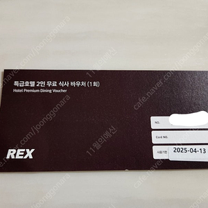 rex카드 부산 호텔 식사권