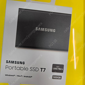 [새상품] 삼성 포터블 SSD T7 USB 3.2 Gen2 500기가(GB) 타이탄 그레이 외장 윈도우 맥 안드로이드 핸드폰 휴대폰 미개봉