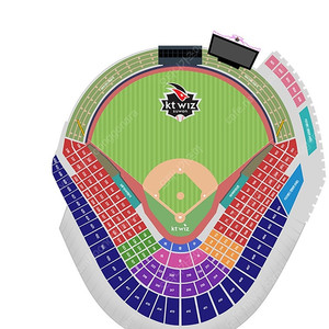 9월 18일 (수요일) KT위즈 vs 삼성라이온즈 3루 응원지정석 6연석 3루 스카이존 2연석 KT 삼성 1루 3루 응원석