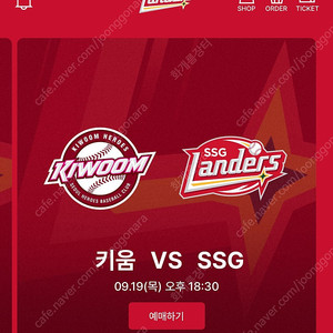 9/19(목) ssg랜더스 vs 키움히어로즈 1루응지석 n3 j열2연석