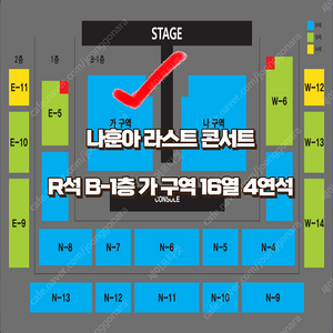 안동 나훈아 라스트 콘서트 B-1층 R석 가 구역 4연석