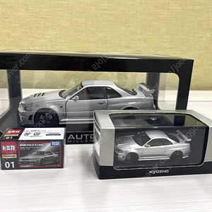 [1/43 스케일 교쇼(Kyosho)] 닛산 니스모 스카이라인 GT-R R34 Z-Tune 실버 (Nissan NISMO Skyline GTR)