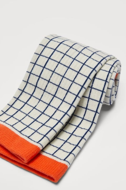 자라 체크 자카드 삭스 양말--1