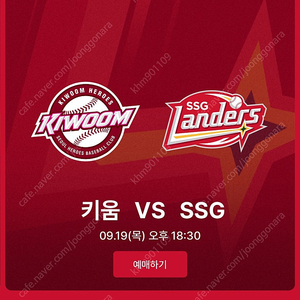 9/19(목) 9/20(금) ssg 키움 피코크테이블석, 내야패밀리4인 정가이하양도