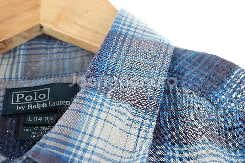 (M-L) 폴로 랄프로렌 셔츠 남방 작은 데미지 블루 ...--5