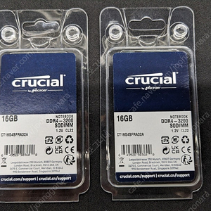 crucial DDR4 3200 16GB X 2EA 노트북 메모리 판매합니다.