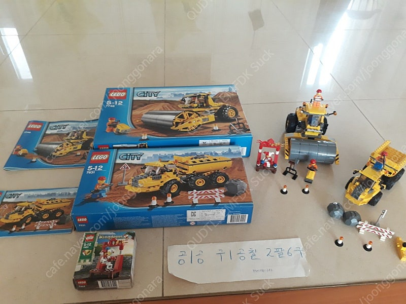 [ 각개 레고건설 7632 크레인 7633 빌건설현장 7746 싱글 드럼 롤러 레고7631 덤프 트럭 ]--2