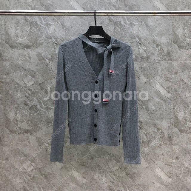 톰브라운 여성 브이넥 타이 니트 가디건 2칼라--3