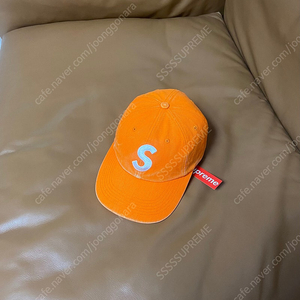 Supreme 슈프림 피그먼트 오렌지 S로고 6패널 볼캡 모자 (Pigment Washed Orange)