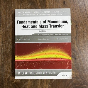 Fundamentals of mimentum, heat and mass transfer 6판 원서