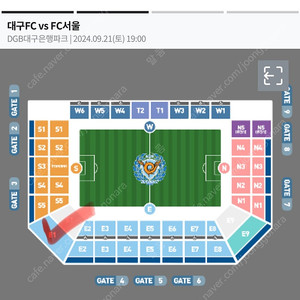 9월21일 대구fc vs fc서울 e1구역 2연석 판매합니다