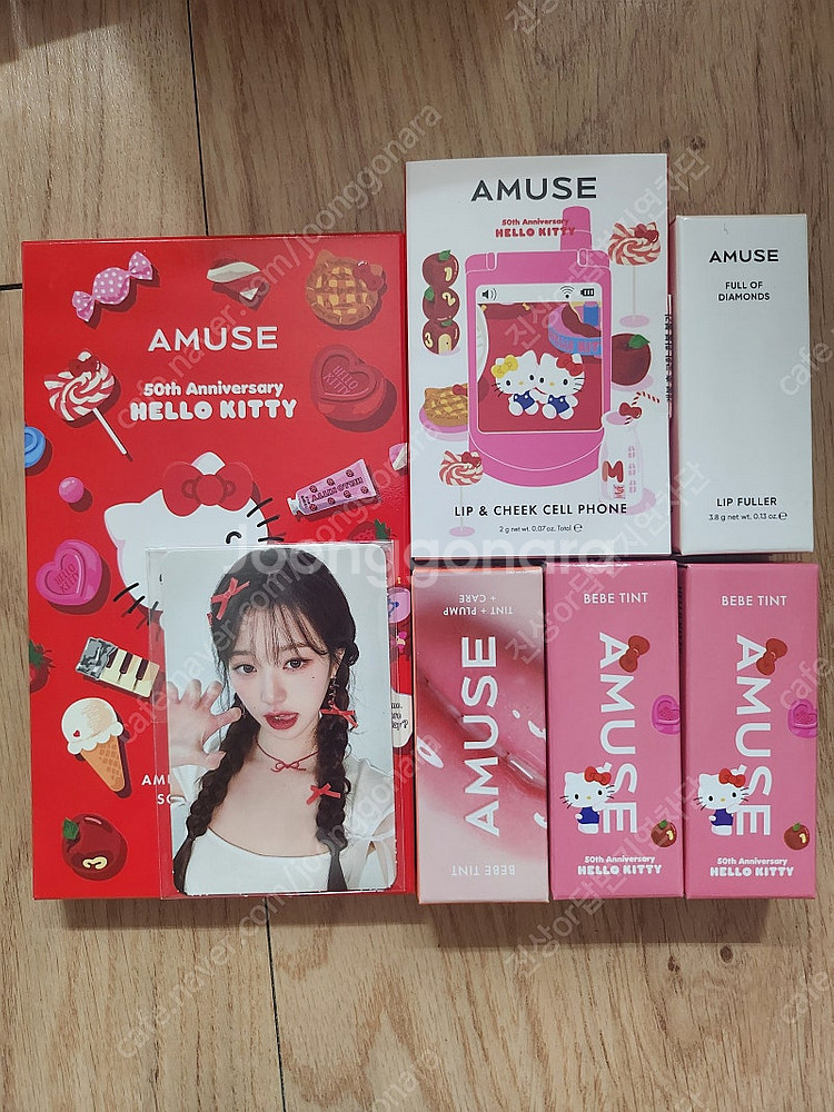 어뮤즈 헬로키티 콜라보 장원영포카 세트 택포--0