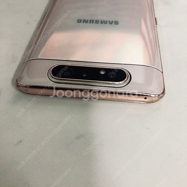 갤럭시 A80 핑크골드 128GB 깨끗한기기 7만원 판...--3