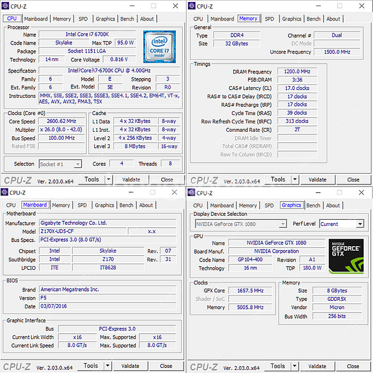 i7-6700k, gtx 1080 팝니다.--0
