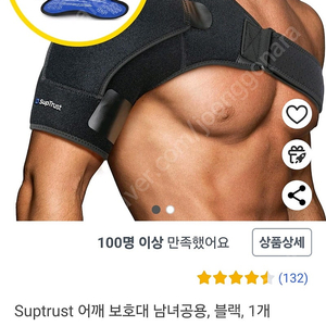 Suptrust 어깨 보호대 남녀공용, 블랙