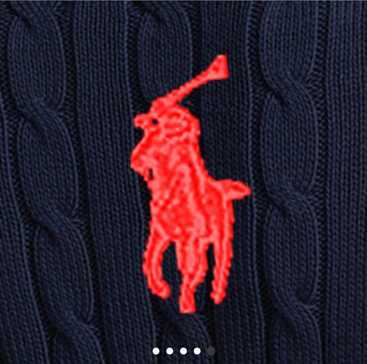 폴로 랄프 로렌 여성 케이블 니트 코튼 브이넥 스웨터 이미지