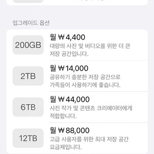 아이클라우드 가족 계정 (인당 333 GB)