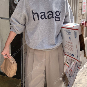 haag 헤이그 벌쓰데이 스웻셔츠 그레이 a birthday sweatshirt grey