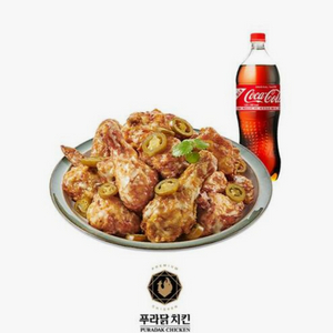 푸라닭 고추마요 치킨 + 콜라 1.25L 팝니다