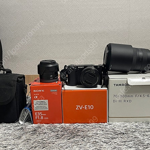 Sony Zv-E10 번들렌즈포함 소니 SEL35F18 E 35mm F1.8 OSS,탐론70-300mm F/4.5-6.3 Di III RXD A047 14 FE 마운트 렌즈 판매