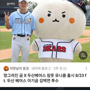 (노마킹) 택포 두산베어스 김택연 망그러진곰 망곰