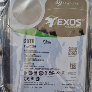 정품, 미개봉] 기업용 하드디스크, Seagate EXOS 20TB SAS