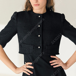 브라이드앤유 엘시 하프 슬리브 트위드 볼레로 자켓 ELSIE Half sleeve tweed bolero jacket (Black) 1사이즈 판매