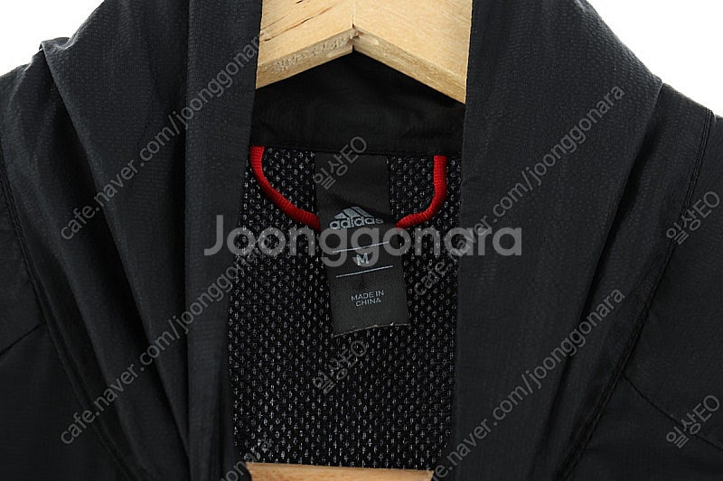 (M) 아디다스 집업 바람막이 점퍼자켓 블랙 나일론 올...--3