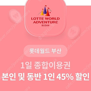 롯데월드 부산 어드벤처 2명 1일 종합이용권 45%할인