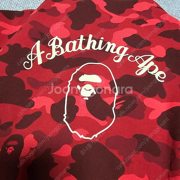 쿨거시 30만(이번주) 베이프 카모 레드 후드집업 기모 새상품--2