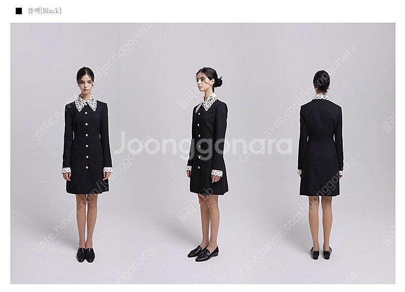 [새상품] 씨에이치에이 클래식 커프스 트위드 원피스 블...--2