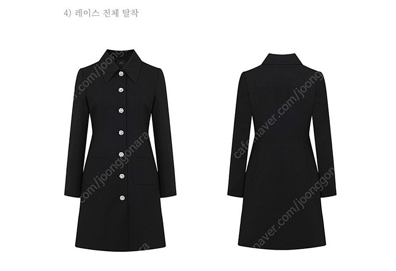 [새상품] 씨에이치에이 클래식 커프스 트위드 원피스 블랙 M 이미지