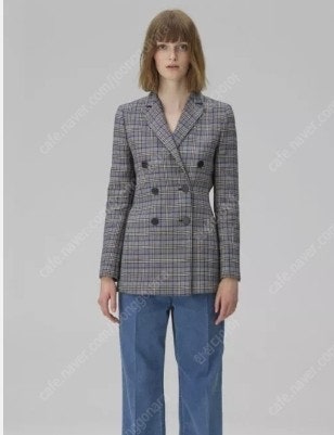 바이말렌비거 더블 브레스트 체크 자켓 34 사이즈 BY MALENE BIRGER--0