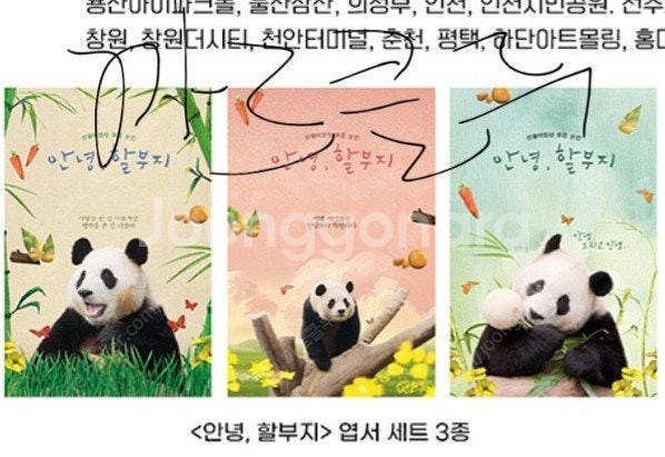 CGV 안녕할부지 푸바오 엽서 3종세트 특전/푸바오굿즈--1