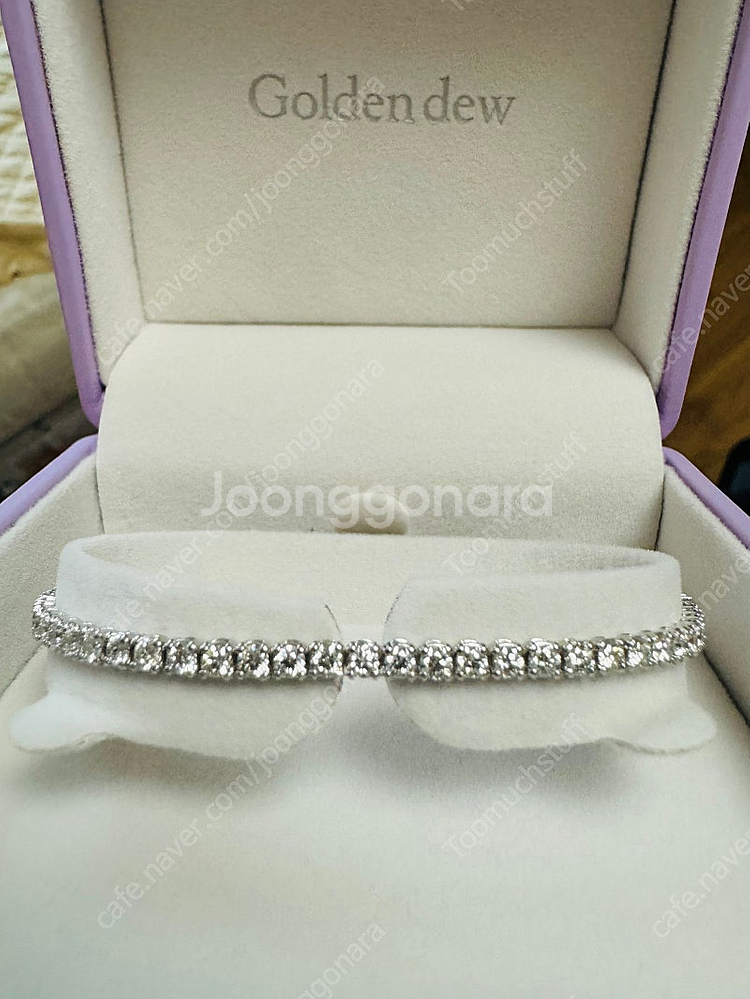 골든듀 투오브하트 5P 테니스 팔찌 17.5cm (받은...--0