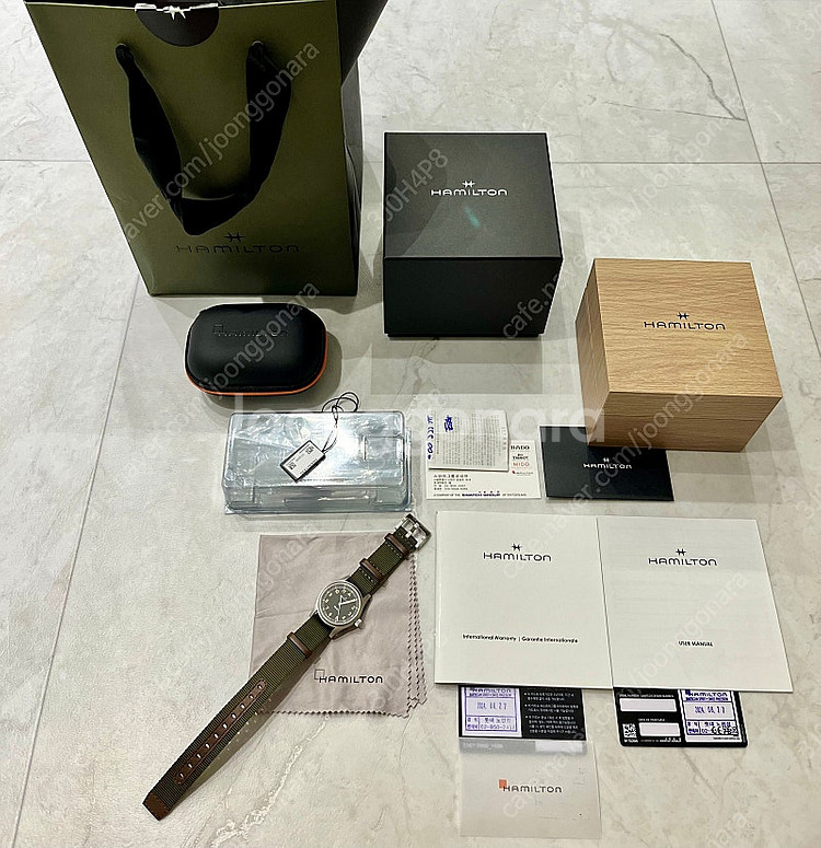 해밀턴 카키필드 쿼츠 33mm 블랙 다이얼 H69301...--0
