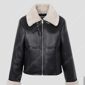 구호플러스 시어링자켓 Shearling Faux Leather Jacket - Black S사이즈