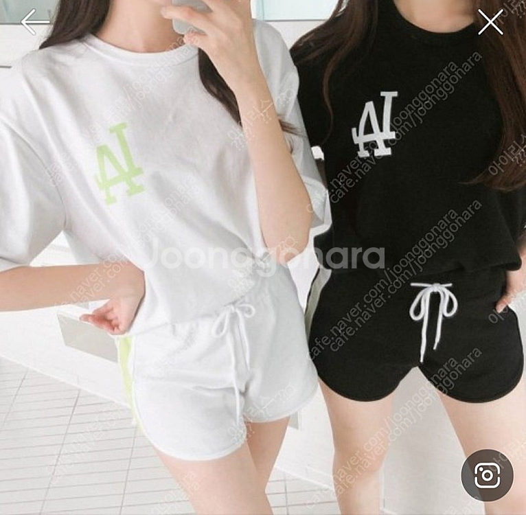 가격저렴 아뜨랑스 LA 레터링 배색포인트 트레이닝 세트 블랙 판매합니다--0