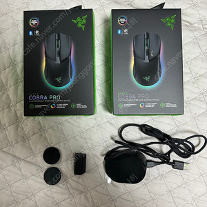 RAZER Cobra Pro 2개/충전독/8k동글/무선충전퍽 팝니다