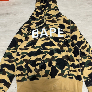 BAPE 베이프 스펠아웃 로고 황계 카모 스웻 후드티 M