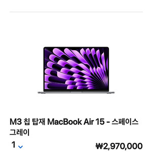 MacBook air m3 15in 24GB 1TB 2시간사용