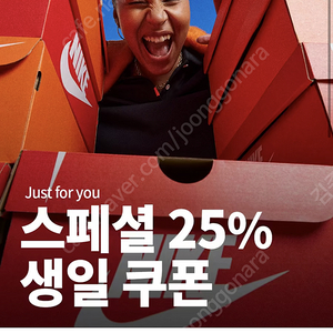 나이키 생일쿠폰 25%