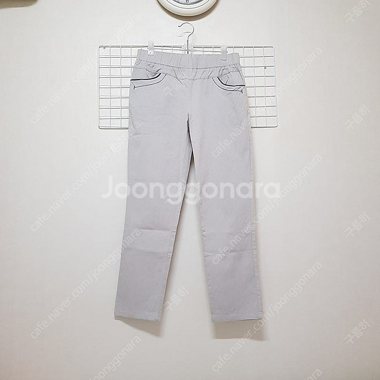 여성 바스락 레이온 면바지 밴딩팬츠 연회색 연그레이 6...--0