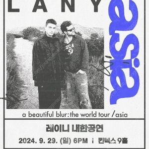 레이니(lany) 지정석 B6구역 1열 내한 티켓 판매합니다