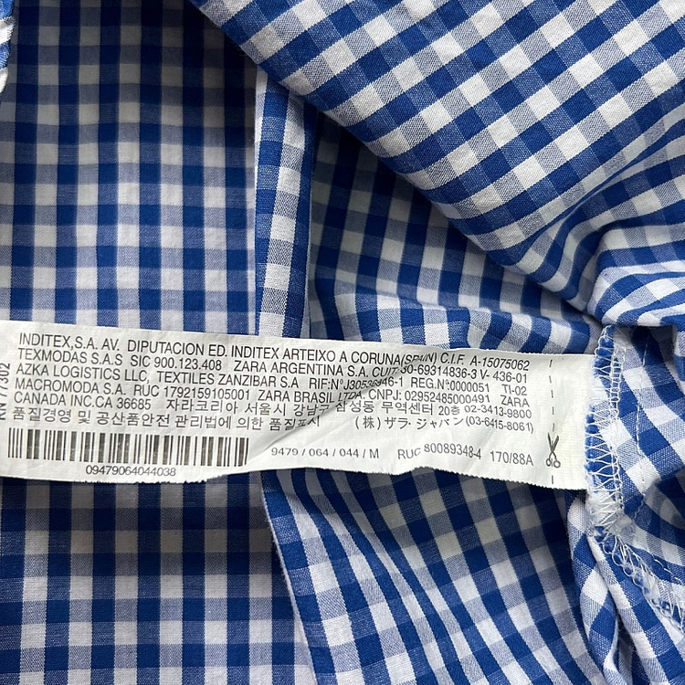 m) ZARA 자라 퍼프소매 깅엄체크 블라우스 셔츠 cos 아르켓--7