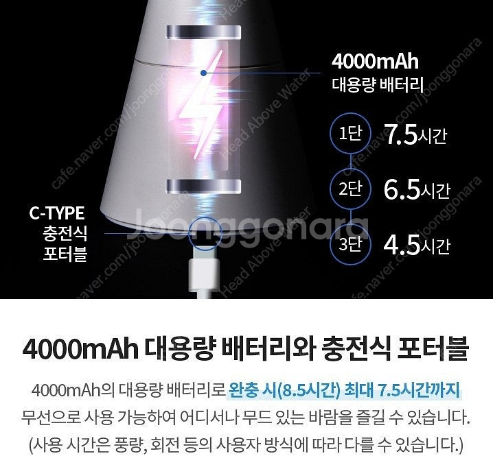 새상품 보국 BLDC 탁상용 화장대용 캠핑용 서큘레이터...--4