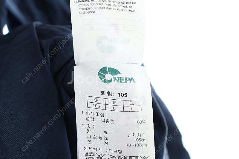 W(XL) 네파 집업 바람막이 점퍼자켓 네이비 나일론 ...--4