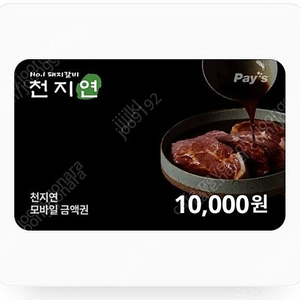 천지연 모바일쿠폰 1만원권 1매