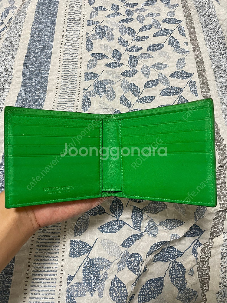 보테가베네타 그래스 반지갑 그린--2