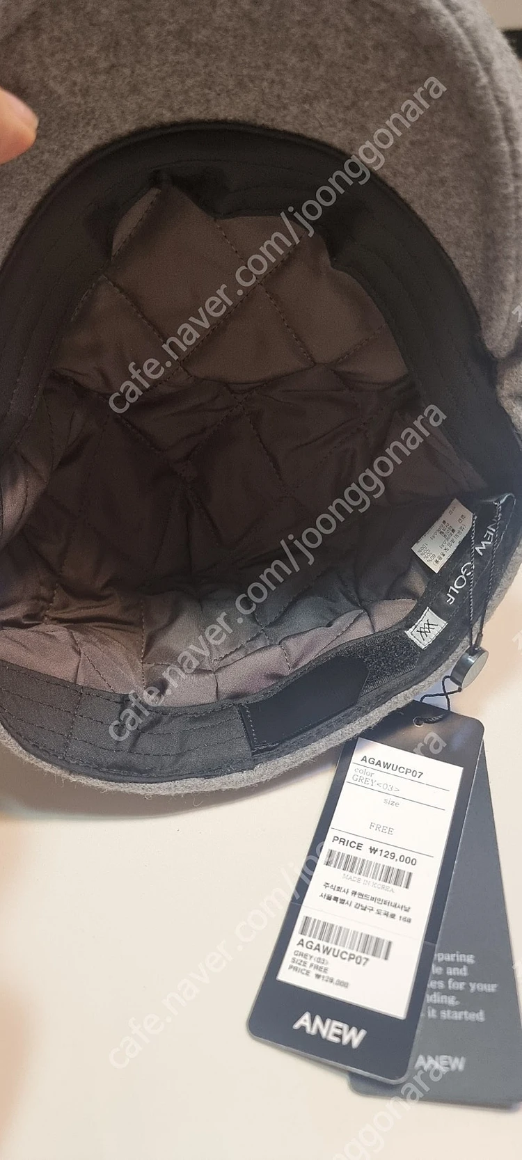 어뉴 골프 헌팅캡 모자 이미지
